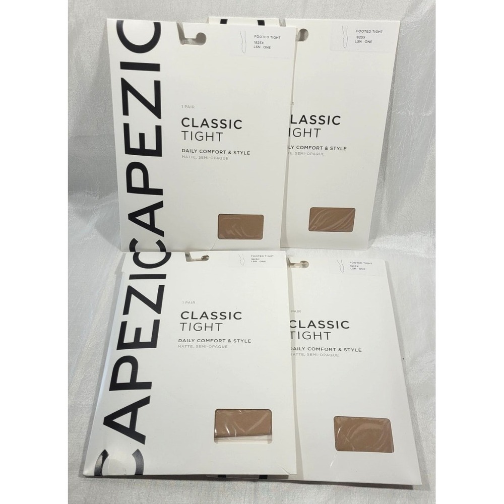4 Pairs Capezio Classic Footed Tights Matte Semi-Opaque - Lt Sun - Toddler 1825X